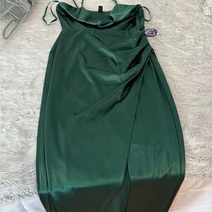 Windsor Emerald Satin Maxi Dress